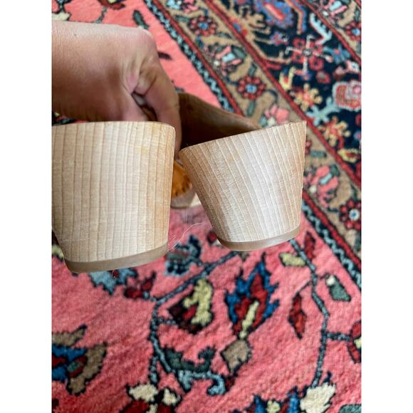Madewell Evelyn Swedish Clogs 7.5 Women's Tan leather Wooden - Picture 11 of 12